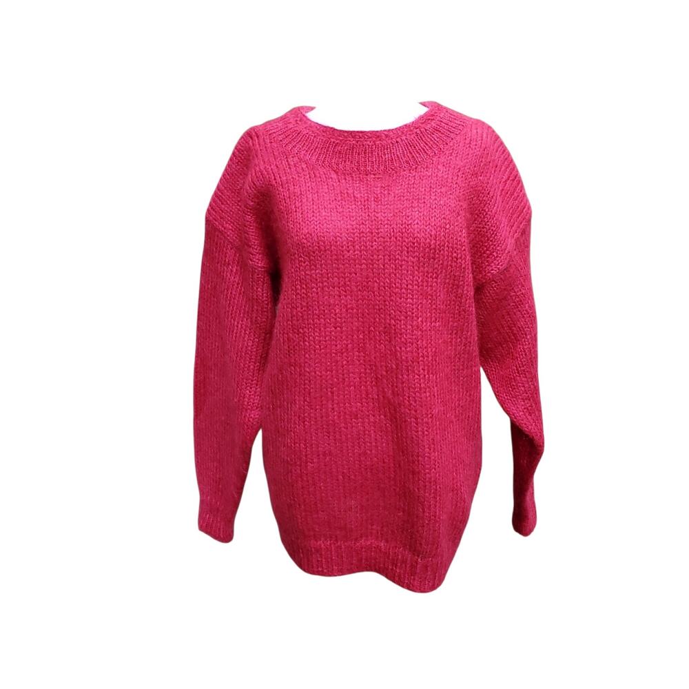 Vintage Rafaella Red Wool Mohair Sweater Coquette Soft Girl Grandma Cozy L